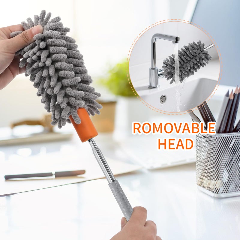 TIMIVO Mini Duster for Cleaning, 360Â° Bendable Hand Dusters with Extension Pole, Washable Small Duster for Car Interior, Office, Furniture - Image 5